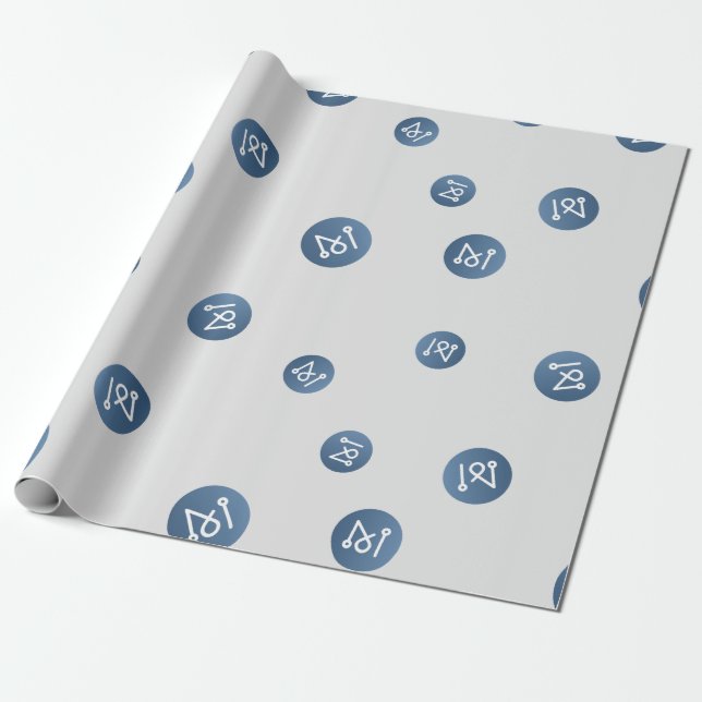 Matrix AI-nätverkskryptovalutakod - skylt Mönster Presentpapper (Utrullad)