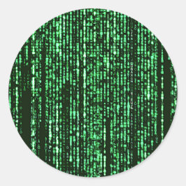 Matrix code Be a warrior againt the system  Runt Klistermärke