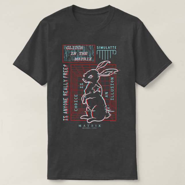 Matrix White Rabbit Glitch T Shirt (Design framsida)