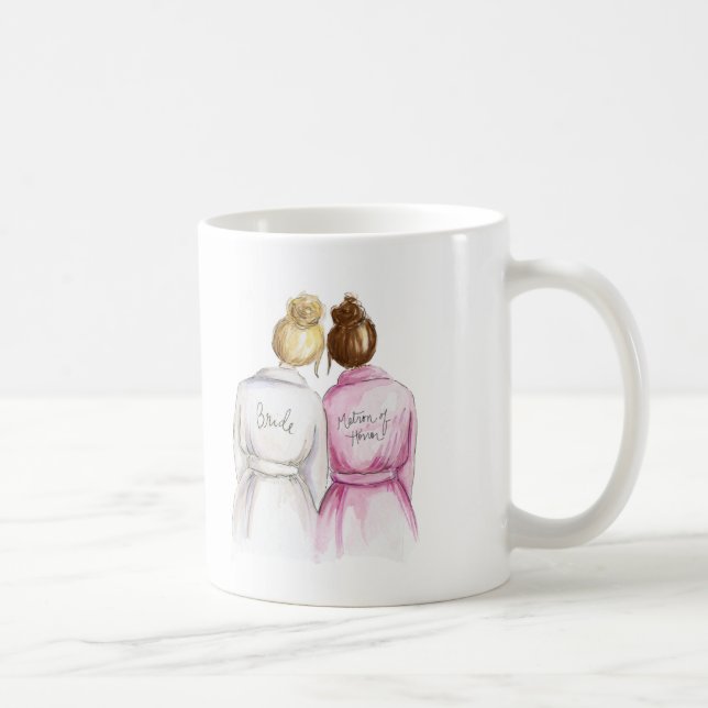 Matron av heder? Kastanjebrun Maid för blond Kaffemugg (Höger)