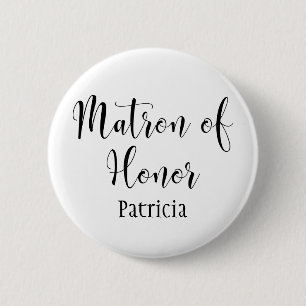 Matron med Honor Script Typography med Namn (30) Knapp