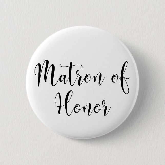 Matron of Honor Black Script Typography (30) Knapp (Framsida)