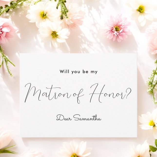 Matron of Honor Black White-inbjudan Inbjudningar (Skapare uppladdad)