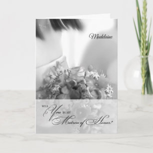 Matron of Honor Bridesmaid BW Request Inbjudan