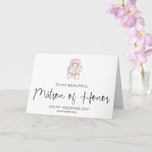 Matron of Honor Bröllop Tack from Bride Card Kort (Orkide)