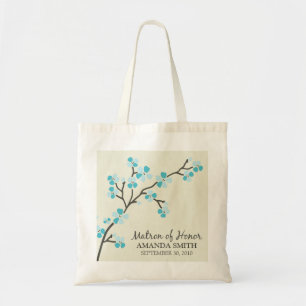 Matron of Honor Bröllopsfest Gift Bag (aqua) Tygkasse