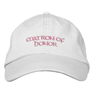 Matron of Honor Cap-/rosa Broderad Keps