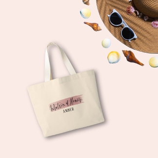Matron of Honor Elegant Script Toet Bag Jumbo Tygkasse