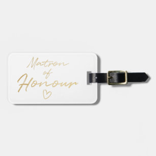 Matron of Honor - Guld faux foil Bagagebricka