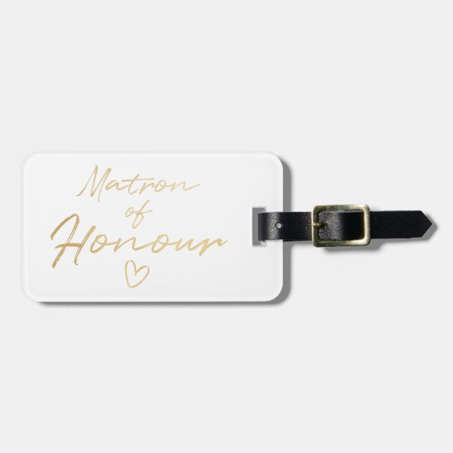 Matron of Honor - Guld faux foil Bagagebricka (Horisontell Framsida)