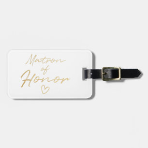 Matron of Honor - Guld faux foil Bagagebricka