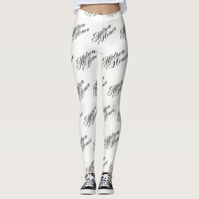 Matron of Honor Leggings - Black on White (Framsida)