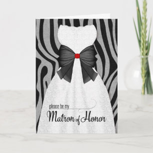 Matron of Honor Request in Animal Print Inbjudan