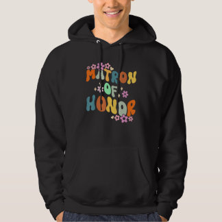 Matron Of Honor Retro Groovy Brudtärnor Systerfest Hoodie