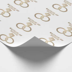 Matron of Honor Romantic Guld Ringar Bröllop Presentpapper