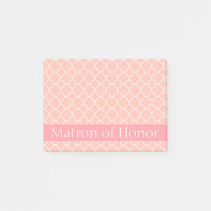 Matron of Honor Rosa and White Post-it Block