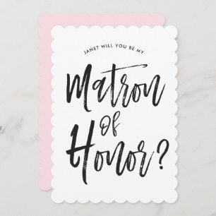 Matron of Honor  Script Stil Personligt bröllp Inbjudningar