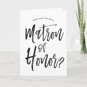 Matron of Honor Script Stil Personligt bröllp Kort
