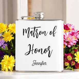 Matron of Honor Svart Vitt Bröllop Fickplunta