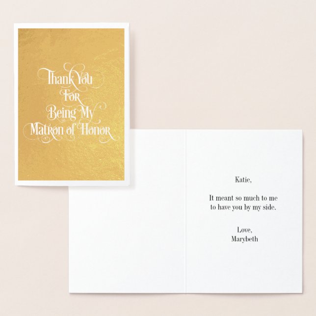 Matron of Honor Tack Gold Foil Card Folierat Kort (Display)