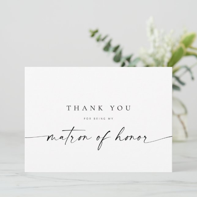 Matron of Honor - tackkort | Modern minimalist (Stående Fram)