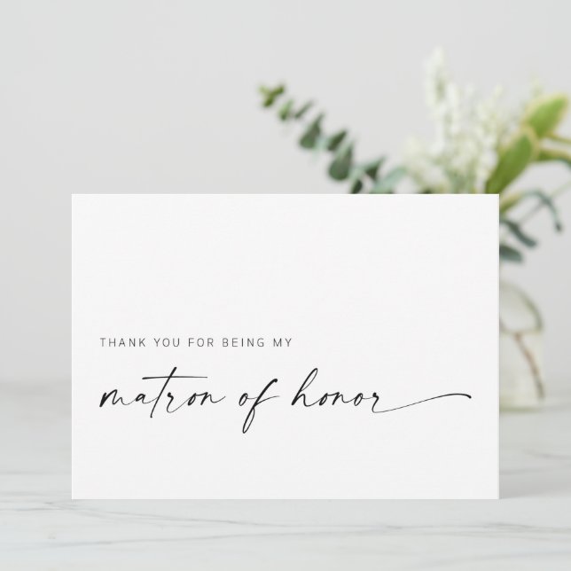 Matron of Honor - tackkort | Modern minimalist (Stående Fram)