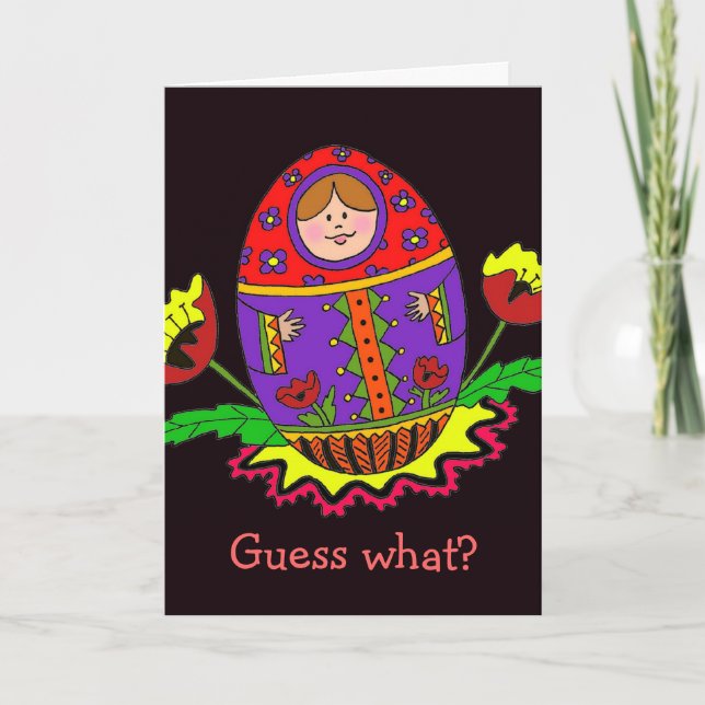 Matroshka Baby Announcement Meddelande (Framsida)