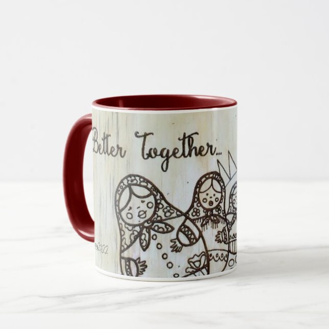 Matroshka Ukrainska Nests Dolls Mugg (Framsida vänster)