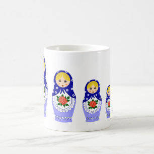 Matryoschka dockablått kaffemugg