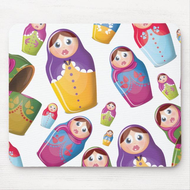 Matryoshka docka - Ryska kapslade dockor Mönster Musmatta (Framsidan)