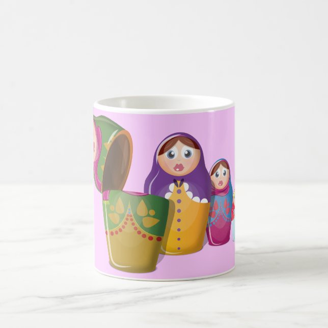 Matryoshka docka - Ryska Nested Dockor Mönster Kaffemugg (Center)