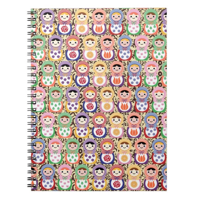 Matryoshka dockor anteckningsbok med spiral (Framsidan)