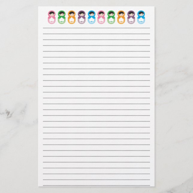 Matryoshka dockor brevpapper (Framsida)