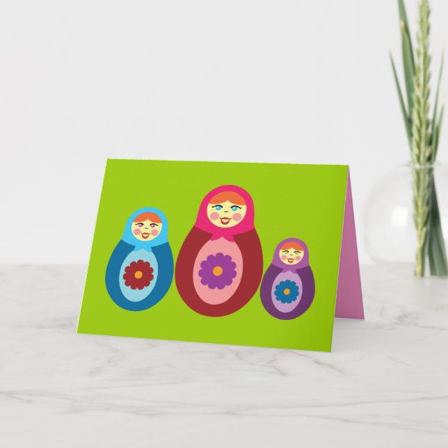 Matryoshka dockor kort (Framsida)