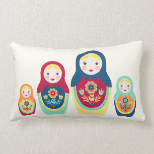 Matryoshka dockor lumbarkudde