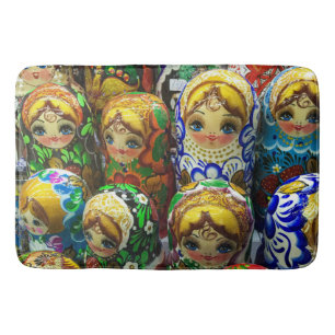 Matryoshka-dockor Souvenirkiosk Resebild Badrumsmatta