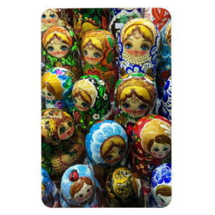 Matryoshka-dockor Souvenirkiosk Resebild Magnet