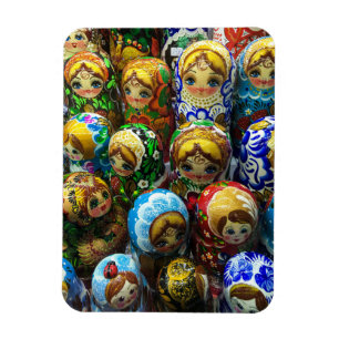 Matryoshka-dockor Souvenirkiosk Resebild Magnet