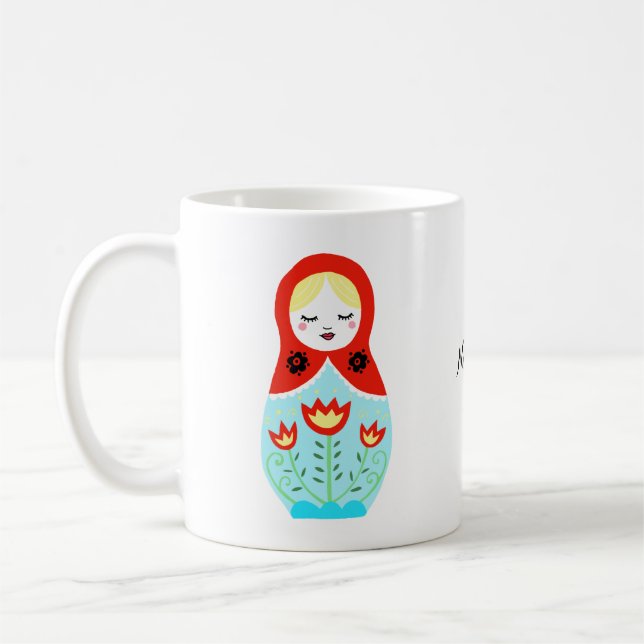 Matryoshka doll anpassningsbar för kapslad docknin kaffemugg (Vänster)
