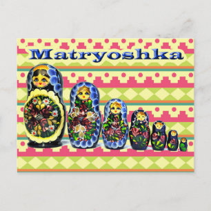 Matryoshka Doll eller rysk upptagningsdoll Vykort
