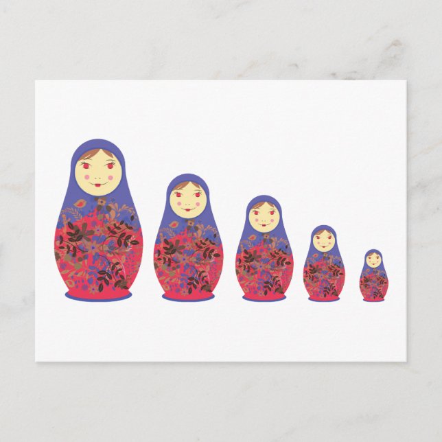 Matryoshka Doll ~ Russian NMarie / Babushka Vykort (Framsida)
