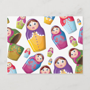 Matryoshka doll - ryska kapade dockor Mönster Vykort