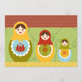 Matryoshka Dolls Anpassad födelsedagsinbjudan Inbjudningar