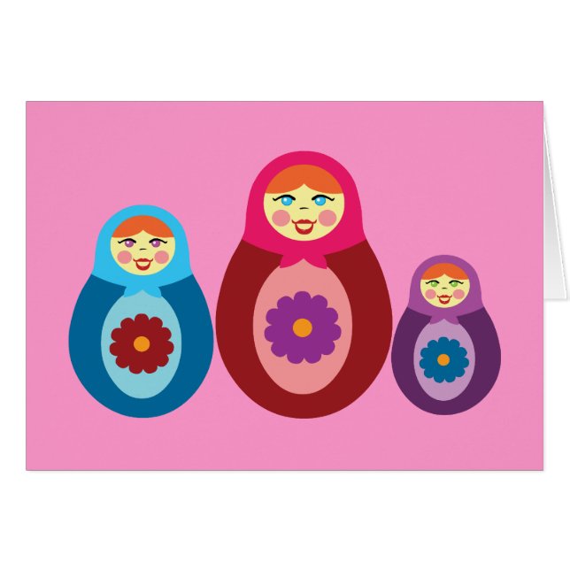 Matryoshka Dolls Hälsningskort (Framsidan Horizontal)