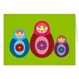 Matryoshka Dolls Hälsningskort