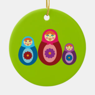 Matryoshka Dolls Julgransprydnad Keramik