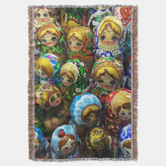 Matryoshka Dolls Souvenir Kiosk Travel Photo Filt (Framsidan Vertikal)