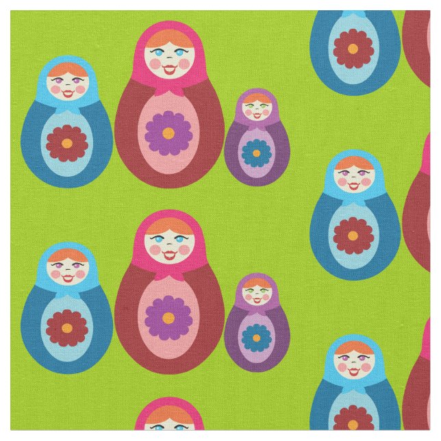 Matryoshka Dolls Tyg (Närbild)