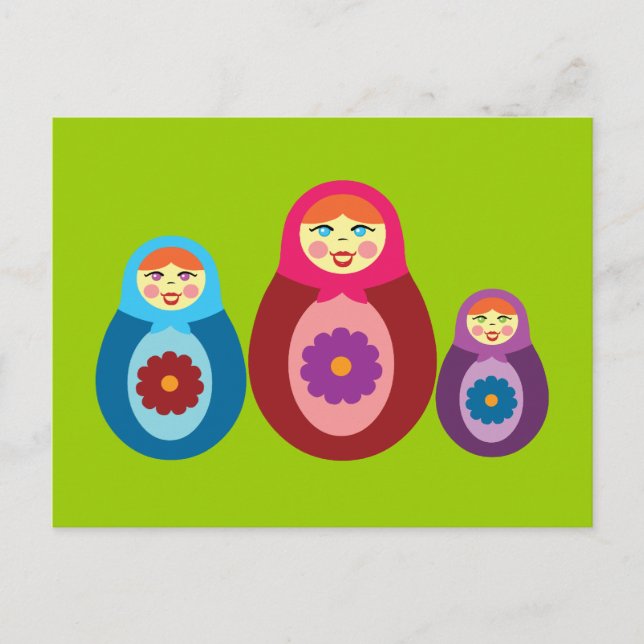 Matryoshka Dolls Vykort (Framsida)