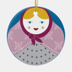 Matryoshka julgranprydnad julgransprydnad keramik